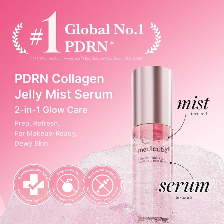 MoonbabySANENDI PINK GLOW 5ml x 美容液 Medicube PDRN Pink Collagen Glow Jelly Mist Serum, 100 ml