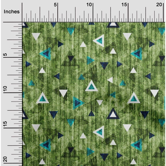 oneOone Velvet Olive Drab Fabric Texture & Triangle Geometric Diy Clothing Quilting Fabric Print Fabric By Yard 58 Inch Wide