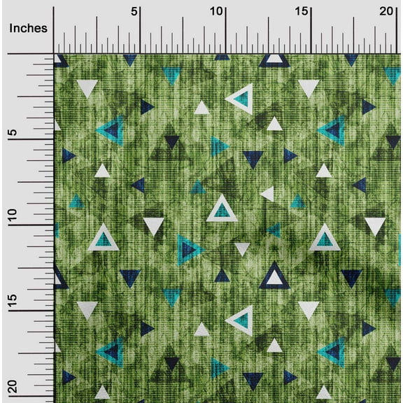 oneOone Cotton Jersey Olive Drab Fabric Texture & Triangle Geometric Diy Clothing Quilting Fabric Print Fabric By Yard 58 Inch Wide