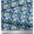 thumbnail image 2 of Soimoi Blue Cotton Voile Fabric Star & Brush Stroke Abstract Printed Craft Fabric by the Yard 42 Inch Wide, 2 of 3