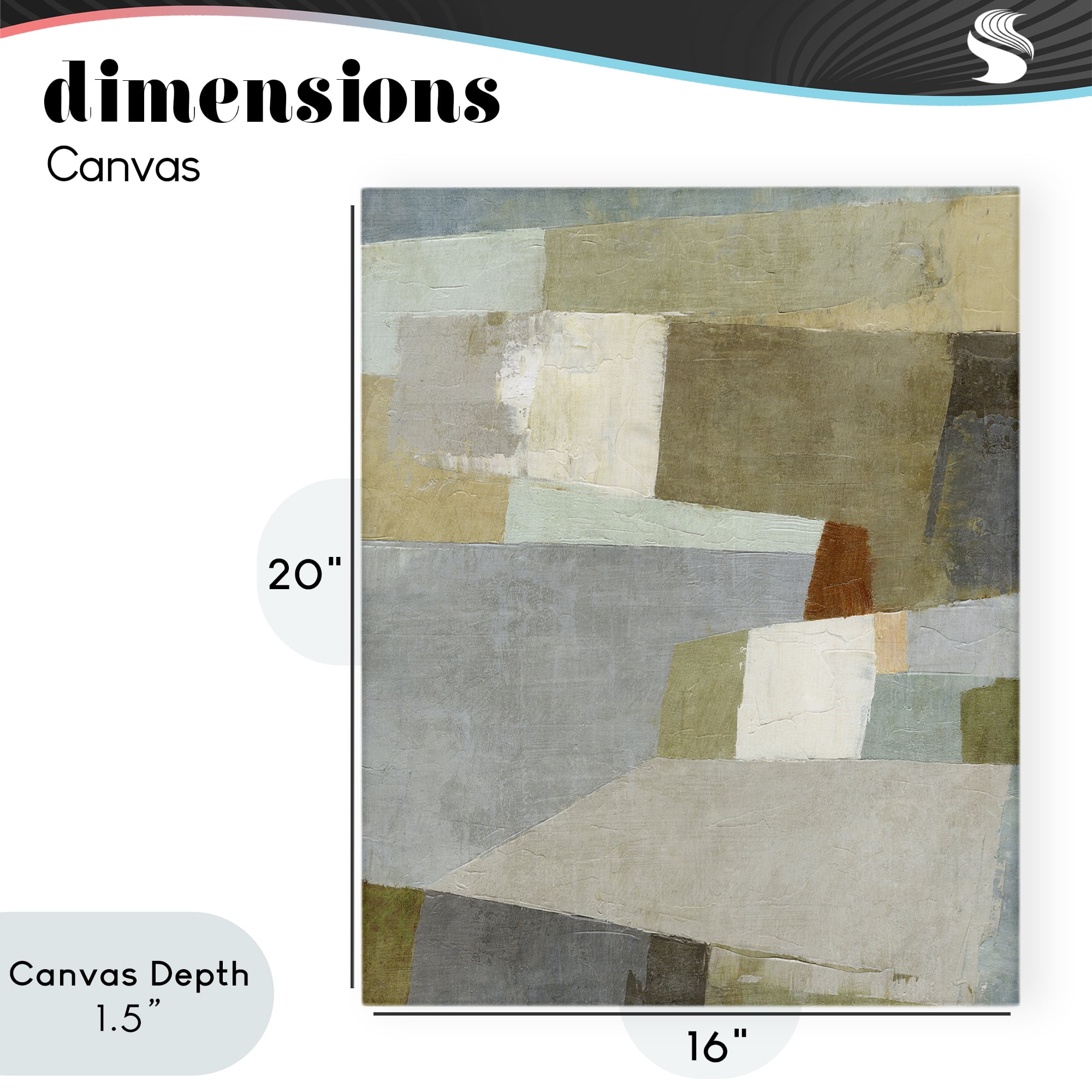 Stupell Industries Causeway Neutral Geometrics Canvas Wall Art, design by Suzanne Nicoll