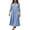 Sky Blue, variant on Women Summer Dress Long Sleeve Printed Collared Dress Loose Flowy Bohemian Long Dress Casual Beach Dress For Spring And Summer