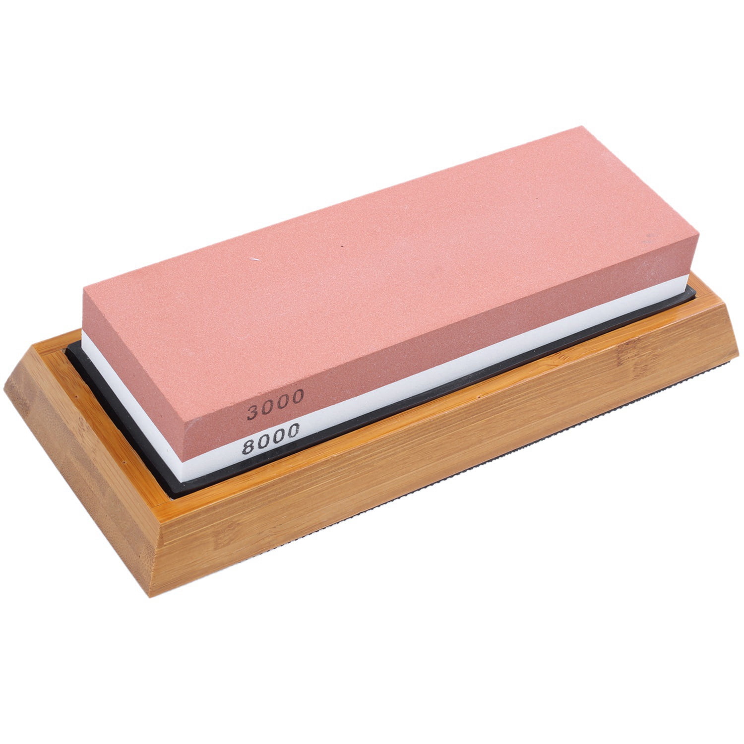 2 Set Sided Whetstone Set:1 Set 3000 and 8000 Grit for Knives with Non-Slip Bamboo Base and Free Angle Guide & 1 Set 400/1000 Grit , Knife Sharpener Rubber Stone Holder Included