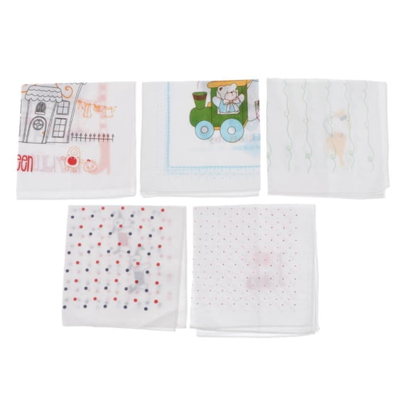 5 Styles Kids Cartoon Baby Girls Hanky School Kerchiefs Hankie