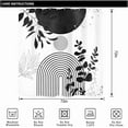 thumbnail image 5 of Black White Silver Boho Modern Shower Curtain for Bathroom Decor 72Wx72H Mid Century Bohemian Eucalyptus Leaves Arch Art Printed Fabric Polyester Waterproof 12 Pack Plastic Hooks, 5 of 6