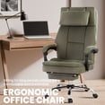 thumbnail image 6 of Velvet Executive Office Chair with Footrest & Reclining Back - Extra Wide & Tall, 300 lbs Weight Capacity, Ergonomic High Back Desk Chair w/ Lumbar Support, Big and Tall Computer Chair, 6 of 10