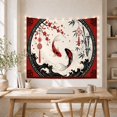thumbnail image 5 of Koi Fish Circle with Red Border and Waves, Calming Vintage Style for Koi Lovers, Koi Wall Decor Housewarming Gift, Tapestry Wall Hanging for Bedroom and Living Room, 5 of 7