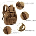 thumbnail image 6 of High Capacity Canvas Vintage Backpack - for Camping Hiking Travel 12-15" Laptop Rucksack School Backpack, 6 of 8