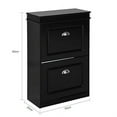 thumbnail image 3 of SoBuy FSR78-SCH,2 Drawers Shoe Cabinet Shoe Rack Shoe Storage Cupboard Organizer Unit,Black, 3 of 5