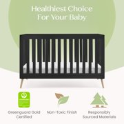 Delta Children Essex 4-in-1 Convertible Baby Crib - Greenguard Gold Certified, Ebony/Natural