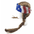 thumbnail image 2 of Willie Braided Wig with USA Bandana - Country Cowboy Costume One Size Fits All, 2 of 4