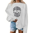 thumbnail image 2 of WMTBSRSW Oversized Sweatshirt for Women Sequin Skull Graphic Halloween Sweatshirts Casual Long Sleeve Pullover Tops, 2 of 4