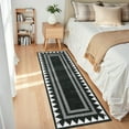 thumbnail image 3 of 2x6 Washable Modern Solid Area Rug, Non Slip TPR Backing Low Pile Carpet for Living Room, Bedroom, Dining Room,Black, 3 of 7