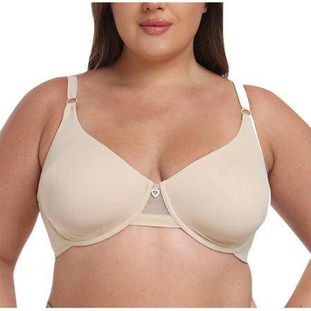 Holiday Deals 2024! QNANSPI Plus Size Womens Bra  Bras for Women  Women s Solid Color Full Cup Thin Ice Silk Seamless Large Chest Gathering Breathable Underwear Daily Bra Beige XXXXL