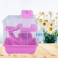 thumbnail image 4 of Ounona Double Layer Hamster Cage Pet House, Acrylic, Portable, 1pc (Light Pink), 4 of 6