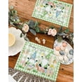 thumbnail image 4 of Easter Placemats Set of 4, Gnome Easter Eggs Bunny Placemat for Dining Table Decorations, Green Buffalo Plaid Place Mats, Spring Table Mats for Kitchen Dinner Seasonal Holiday Party Decor, 4 of 6