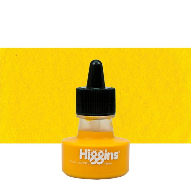 Tinta De Dibujo Pigmentada Higgins Amarilla, Botella De 1 Onza (44635)