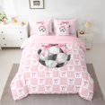 thumbnail image 2 of jejeloiu Pink Bows 7-Piece Twin Bedding Sets,Kids Football Game Bedding Comforter Set For Girls Boys Reversible, 2 of 8