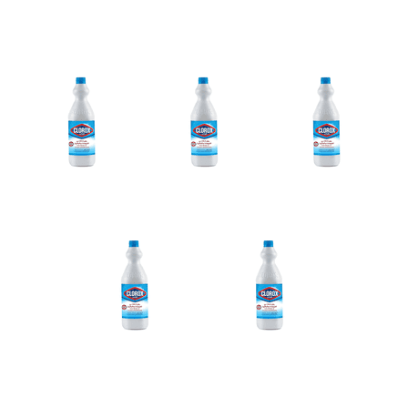 Clorox Original Bleach, Concentrated Liquid Cleaner & Disinfectant,( 5 X  31.4 fl oz ) 5 pack Bottles