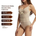 thumbnail image 2 of Holloyiver Firm Tummy Compression Bodysuit Shaper with Butt Lifter Women's Abdomen Closing OpenHip Lifting Sling Underwear One-Piece Body Shaping Clothes Beige, 2 of 8