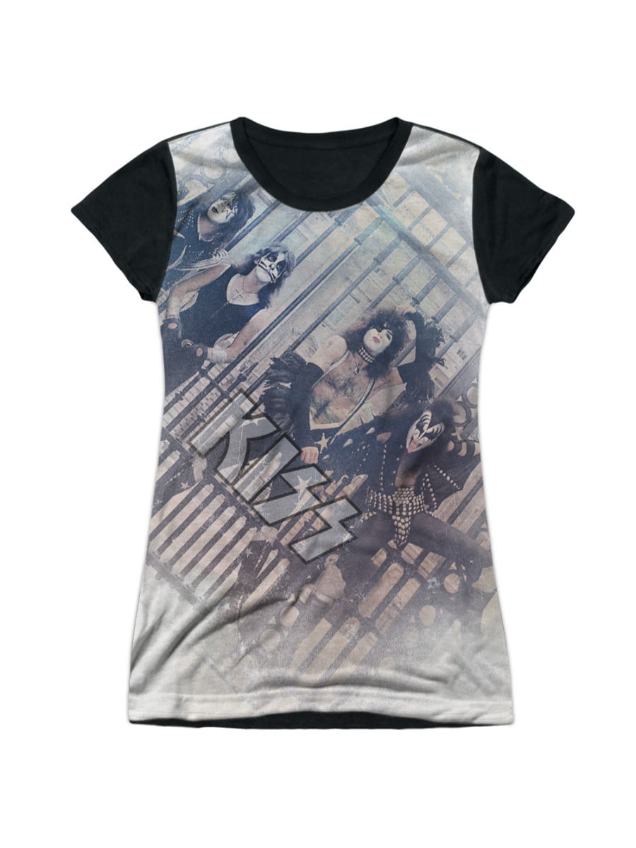 KISS Rock Band NAVY BLOCK Licensed Women/'s T-Shirt All Sizes