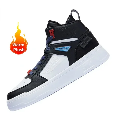 

QIAODAN Skateboarding Shoes Unisex 2023 Autumn Winter Casual Leather Fashion Anti-Slippery Balanced Outdoor Sneakers XM45210520W XUE