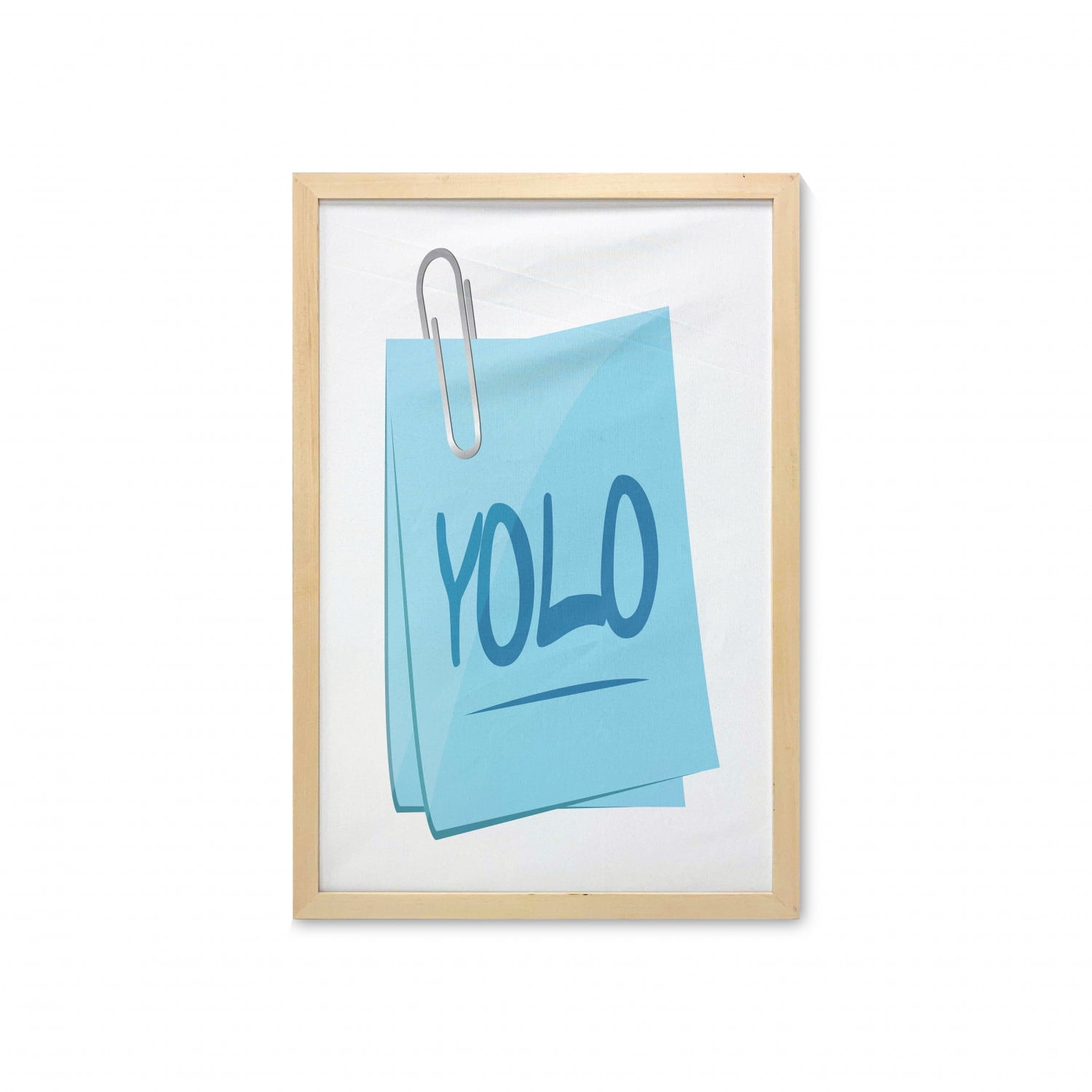 YOLO Wall Art with Frame, Abbreviation of Popular Contemporary Slogan