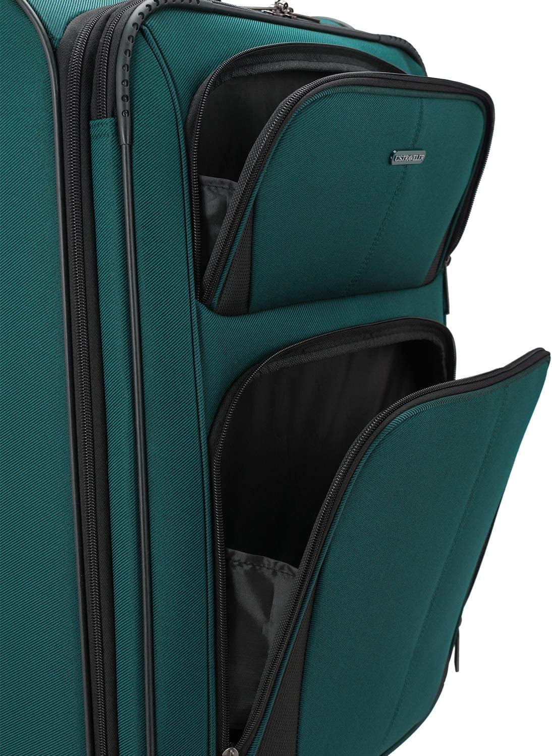 U.S. Traveler Aviron Bay Expandable Softside Luggage Set with Spinner Wheels, Teal, 2 Piece (22/30)