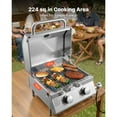 thumbnail image 3 of KFFKFF Tabletop Gas Grill, 2-Burner Stainless Steel Portable Propane Grill, Weatherproof Lid, 15,000 BTU Total, 3 of 9