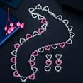 thumbnail image 6 of Heart Chain Link Gold CZ Red Lover Party Costume Necklace Earrings Jewelry Set, 6 of 9