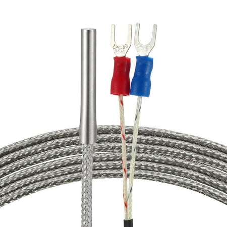 

E Type Temperature Sensor Probe 3 Meters Cable 4mm x 30mm Thermocouple