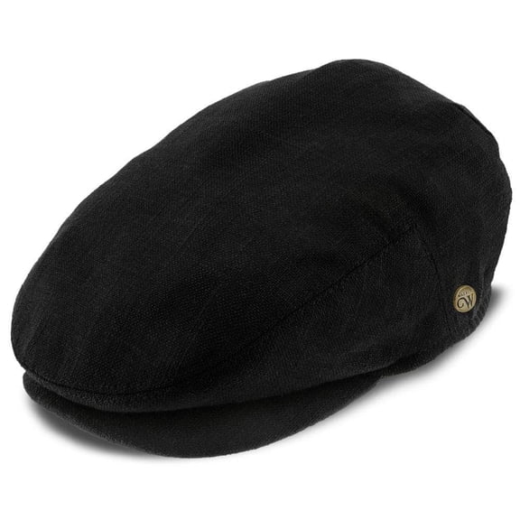 Walrus Hats Entourage Brown Linen Cotton Ivy Cap – Classic Lightweight Flat Cap for Men with Double Snap Brim, Grosgrain Sweatband, Polyester Lining & Side Pin