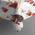thumbnail image 4 of White Christmas Santa and Gift Pattern Rectangle Tablecloth 60"x120",Waterproof Polyester Rectangle Table Cloth, Wipeable Spillproof Polyester Tablecloth for Dining, Camping, Indoor and Outdoor, 4 of 6