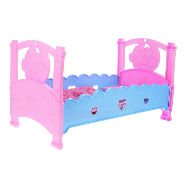 KAKOWELY Cama para muñecas, cuna para muñecas, muebles para niñas, juguete para jugar en casa, accesorio para muñecas