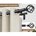 thumbnail image 5 of 1 Inch Double Curtain Rods 36 to 72 Inches (3-6 Feet) Window Telescoping Drapery Rod, Black Heavy Duty Curtain Rods for Windows, Twisted Cage Finials, Fewer Rods, Faster Setup, 5 of 9