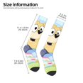 thumbnail image 2 of Masiiu Bluey Print Adult Crew socks, Comfortable Novelty Colorful Patterned, Breathable, Stylish Colorblock for Men Women, 2 of 6