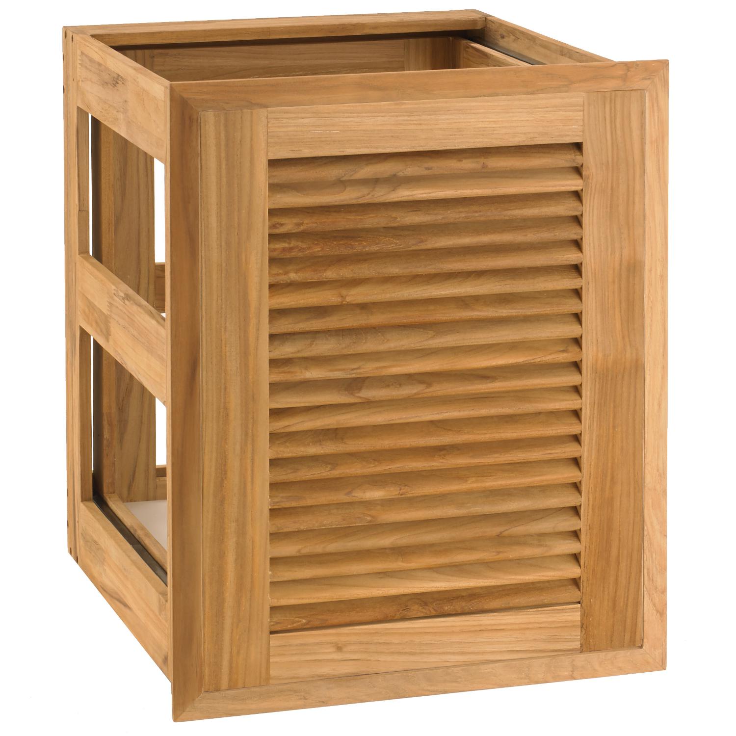Pacific Teak Louver 18 Inch Teak Wood Roll Out Double Trash Recycling Bin Drawer Walmart Com Walmart Com