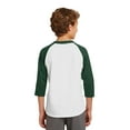 thumbnail image 2 of Sport-Tek Youth Colorblock Raglan Jersey-M (White/Forest), 2 of 6