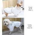 thumbnail image 4 of XmhyTop-A Dog Bathrobe, Microfiber Fast Drying Absorbent Hooded Bath Towel White for Puppy Small Medium Large Dog Cat (L, White), 4 of 4