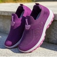 thumbnail image 2 of YOUYEDIAN Orthopedic Shoes for Women Breathable Walking Sneakers Slip on Trainers Ladies Comfortable Casual Athletic Shoe Thick Bottom (Purple, 7 Wide), 2 of 6