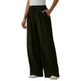thumbnail image 2 of Women's High Waisted Wide Leg Pants Casual Pleated Palazzo Trousers Loose Fit Straight Leg Lounge Pants with Drawstring and Pockets, 2 of 5