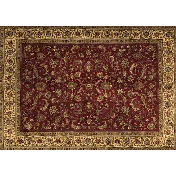 Ahgly Company Indoor Rectangle Persian Brown Traditional Area Rugs, 5' x 7'