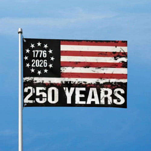 USA 250th Anniversary Flag Double-Sided 4x6 Ft American Independence 1776–2026 Celebration Flag 250 Years Birthday Patriotic Banner for Indoor Outdoor Decor