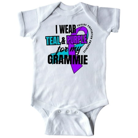 

Inktastic Suicide Prevention I Wear Teal and Purple for My Grammie Gift Baby Boy or Baby Girl Bodysuit