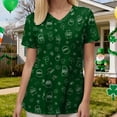 thumbnail image 6 of felwors St Patricks Day Shirt Women Shamrocks Printed V Neck Short Sleeve Nursing Uniform Scrubs Shirts with Pockets (Dark Green, S), 6 of 7