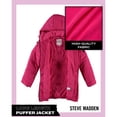 thumbnail image 3 of Steve Madden Girls Puffer Jacket Insulated Quilted Long Length Winter Parka Long Puffer Jacket, 3 of 7