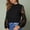 Black, variant on Abtuhar Women Long Sleeve Tops Solid Round Neck Loose Straight Hem Soft Fabric Fall Shirts