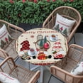 thumbnail image 3 of Round Fitted Tablecloths with Elastic Edge Vintage Christmas Gnome Snowflake Waterproof Table Cover for Kitchen Dining Party Decor,55" - 60", 3 of 9