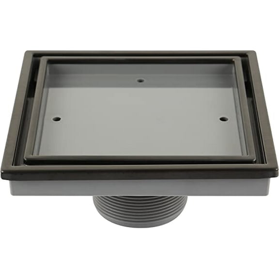 QM Drain Lagos Series Veil 4" Black Square Drain - 88.300.04 BK