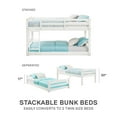 thumbnail image 4 of Better Homes and Gardens Tristan Twin-over-Twin Convertible Floor Bunk Bed, White, 4 of 13
